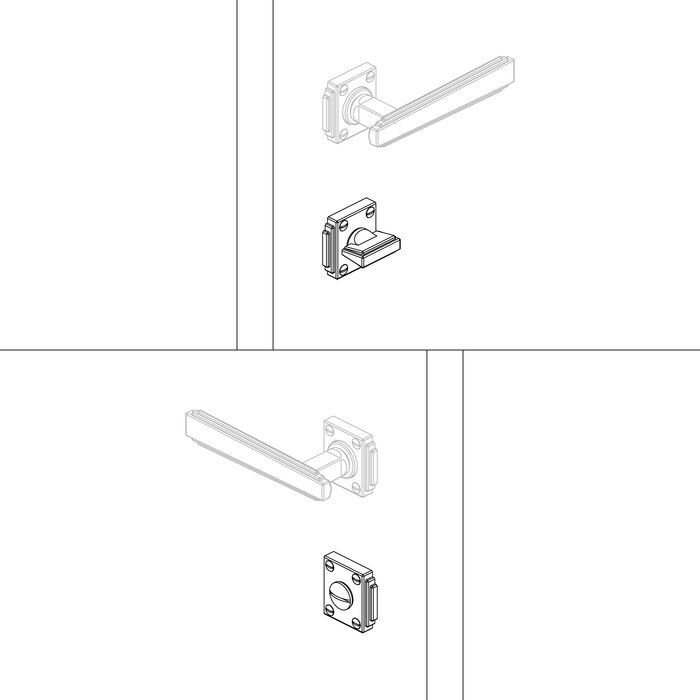 JNF Architectural Hardware JNF ART DECO WC-garnituur IN.04.470 - Inox satijn
