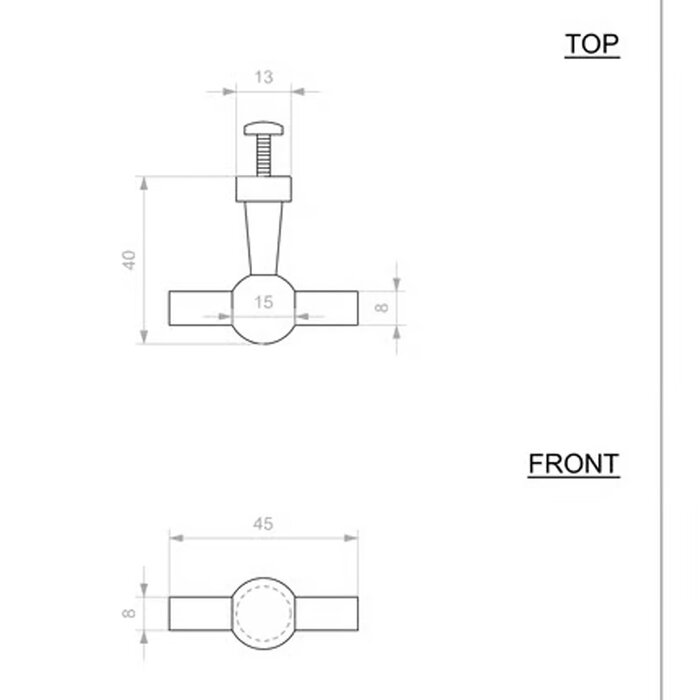 Dauby DAUBY CHEMIN DE FER meubelknop BT – Zwart (N) – 45 mm