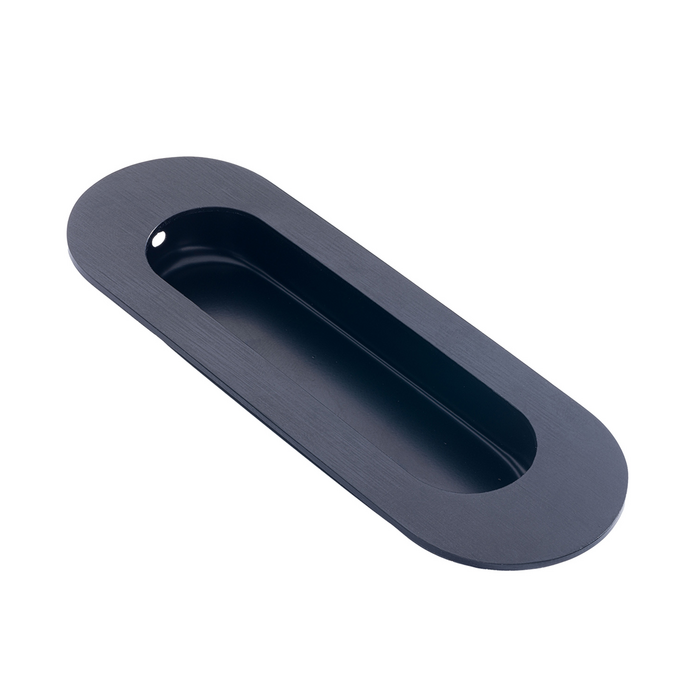 Dulimex Ovaler Schiebetürgriff 120x40 mm – Gebürstetes Schwarz