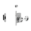 JNF Architectural Hardware JNF schuifdeurslot met ronde WC-garnituur en vrij/bezet-indicator – Mat nikkel
