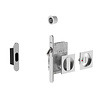 JNF Architectural Hardware Serrure de porte coulissante JNF avec bloc WC carré et indicateur libre/occupé – Nickel mat