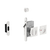 JNF Architectural Hardware JNF Schiebetürschloss mit quadratischem WC-Set und Frei/Belegt-Anzeige – Weiß RAL 9016