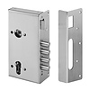 JNF Architectural Hardware Serrure de sécurité JNF à montage en applique avec gâche – Acier inoxydable satiné