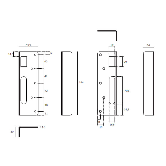 JNF Architectural Hardware JNF opbouw veiligheidsslot met sluitplaat – Inox satijn