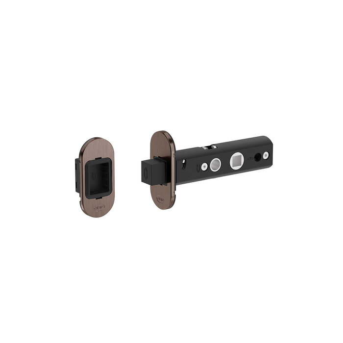 JNF Architectural Hardware JNF Magnet-Einsteckschloss für Innentüren – Dornmaß 60 mm – Titanbraun PVD