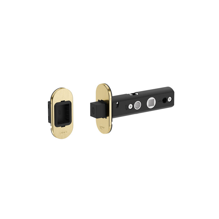 JNF Architectural Hardware Serrure magnétique à mortaiser JNF pour portes intérieures – Entraxe 60 mm – Revêtement PVD or