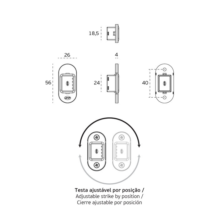 JNF Architectural Hardware JNF magnetisch insteekslot voor binnendeuren – Doornmaat 60 mm – Koper PVD