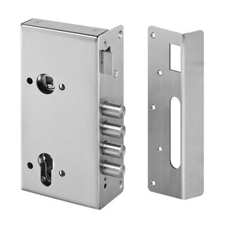 JNF Architectural Hardware JNF-Aufputz-Sicherheitsschloss mit Schließblech – Edelstahl satiniert