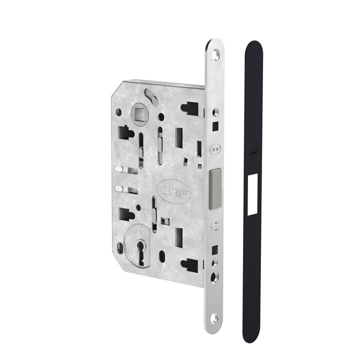 JNF Architectural Hardware Serrure magnétique JNF MAGNALITE avec verrouillage à clé – 90/50 mm – Noir RAL 9005