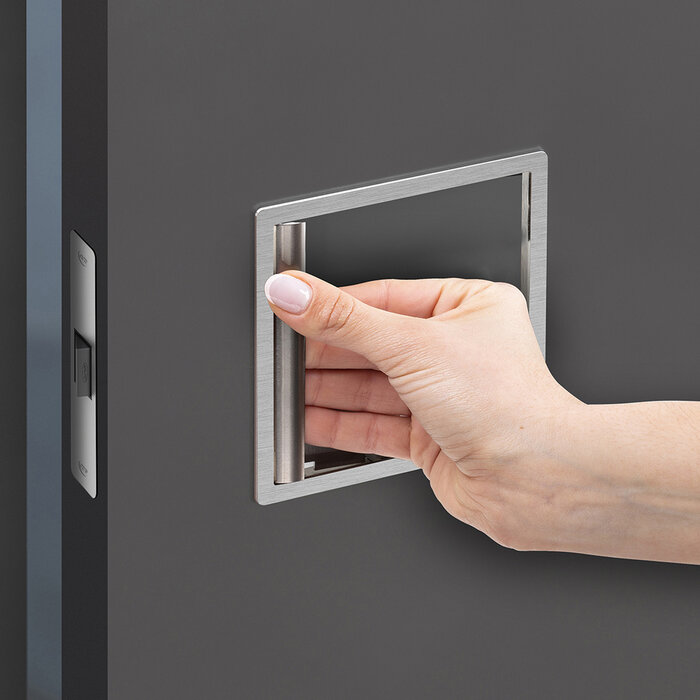 JNF Architectural Hardware JNF FLAT inbouw deurgreep met insteekslot – 120 x 120 mm – Pure Grain
