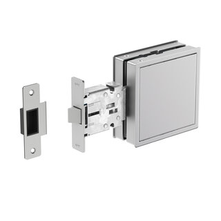 JNF Architectural Hardware Poignée de porte encastrée JNF FLAT avec serrure à mortaise – 120 x 120 mm – Pure Grain