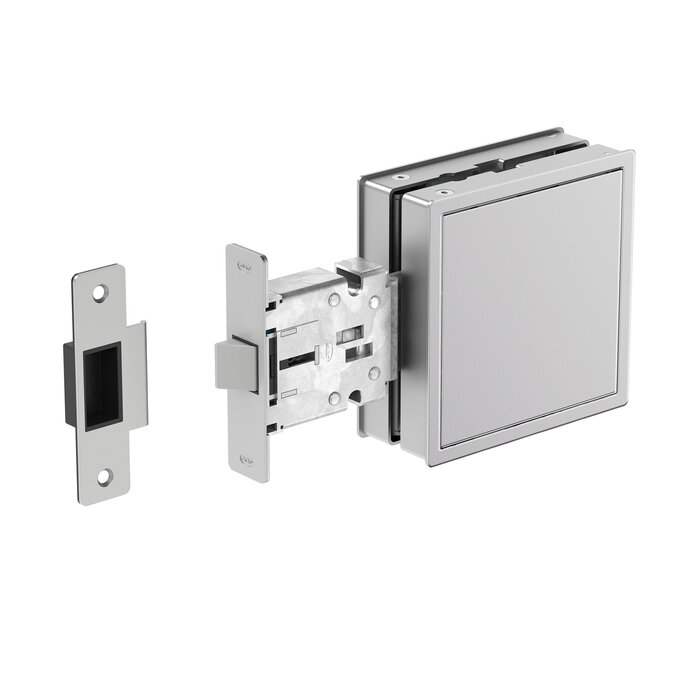 JNF Architectural Hardware JNF FLAT inbouw deurgreep met insteekslot – 120 x 120 mm – Pure Grain