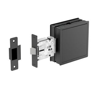 JNF Architectural Hardware JNF FLAT inbouw deurgreep met insteekslot – 120 x 120 mm – Grain Black