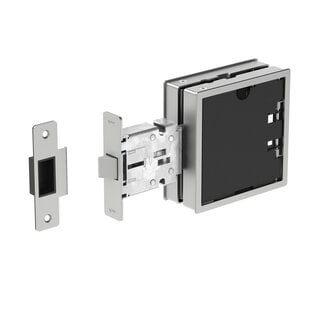 JNF Architectural Hardware JNF FLAT individuell anpassbarer, eingelassener Türgriff mit Einsteckschloss – 120 x 120 mm – Edelstahl satiniert