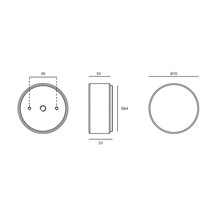 JNF Architectural Hardware Paar JNF Touch to Open deurknoppen Ø70 mm – Zwart PVD