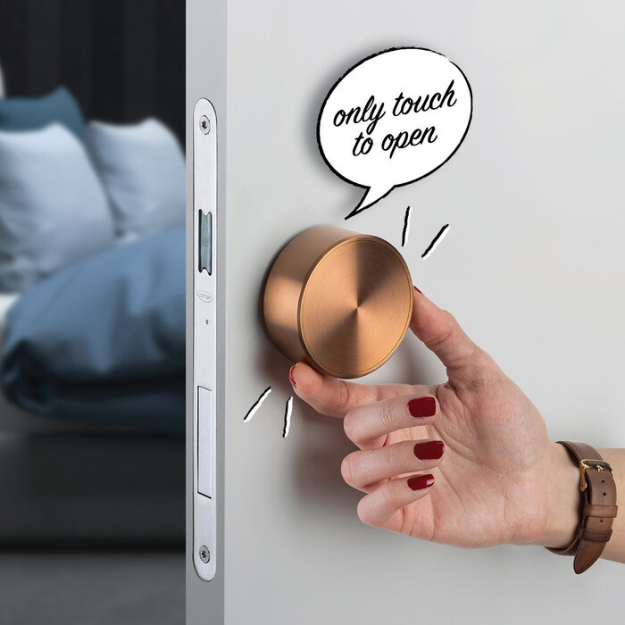 JNF Architectural Hardware Paar JNF Touch to Open deurknoppen Ø70 mm – Inox satijn