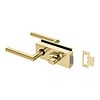 JNF Architectural Hardware Serrure de porte vitrée JNF ALL IN avec poignées + WC – PVD Or