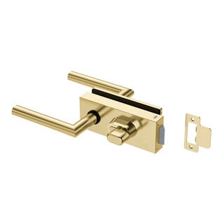 JNF Architectural Hardware JNF ALL IN glazendeurslot met deurklinken + WC – Goud PVD