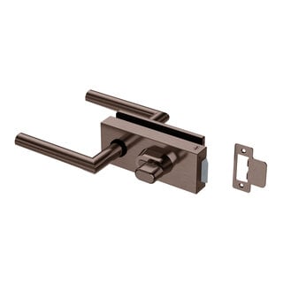 JNF Architectural Hardware JNF ALL IN glazendeurslot met deurklinken + WC  – Titanium Chocolate PVD