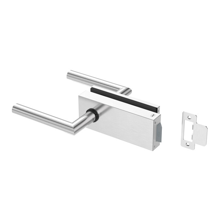 JNF Architectural Hardware JNF ALL IN Glastürschloss mit Türgriffen – Edelstahl satiniert
