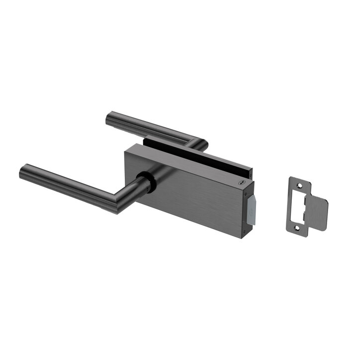 JNF Architectural Hardware JNF ALL IN Glastürschloss mit Türgriffen - Schwarz PVD