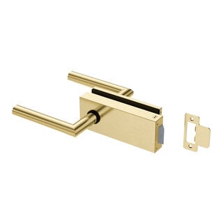JNF Architectural Hardware JNF ALL IN glass door lock with door handles - Gold PVD