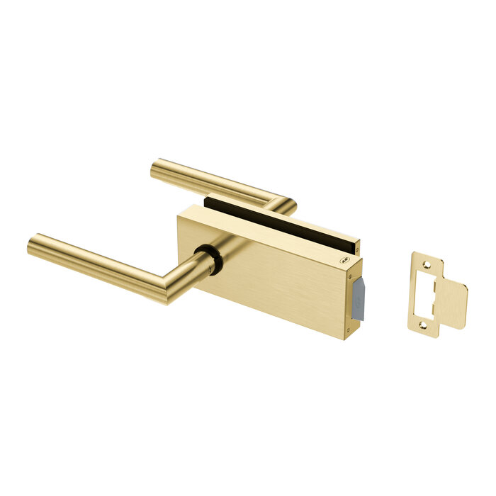 JNF Architectural Hardware JNF ALL IN Glastürschloss mit Türgriffen - Gold PVD