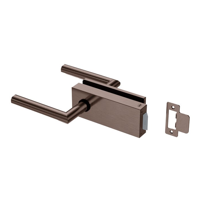 JNF Architectural Hardware JNF ALL IN glazendeurslot met deurklinken - Chocolate PVD