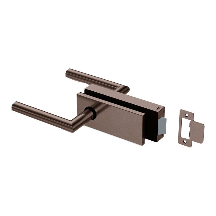 JNF Architectural Hardware JNF ALL IN glass door lock with door handles - Chocolate PVD