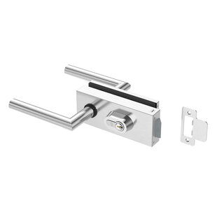 JNF Architectural Hardware JNF ALL IN glazendeurslot met deurklinken + cilinder - Inox satijn