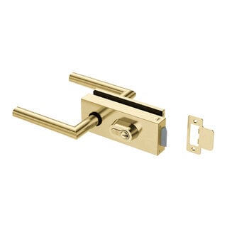 JNF Architectural Hardware JNF ALL IN glazendeurslot met deurklinken + cilinder - Goud PVD