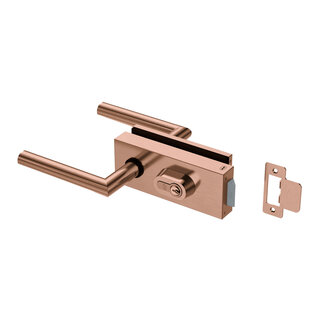 JNF Architectural Hardware JNF ALL IN glazendeurslot met deurklinken + cilinder - Koper PVD