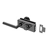 JNF Architectural Hardware JNF ALL IN Glastürschloss mit Türgriff + festem Türknauf + Knaufzylinder - Schwarz PVD