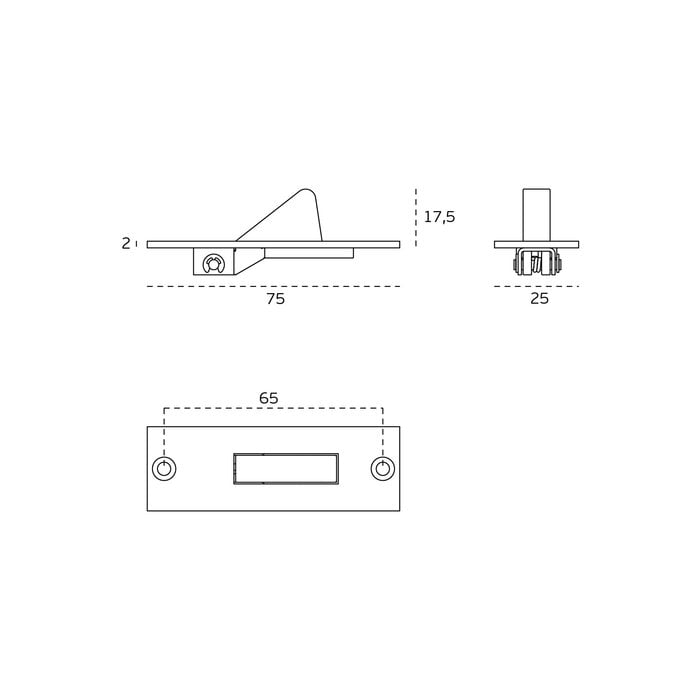 JNF Architectural Hardware JNF inbouw deurvastzetter voor vloermontage – Inox satijn