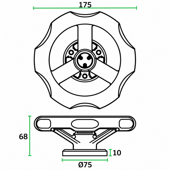 JNF Architectural Hardware JNF INDUSTRIAL DESIGN vaste deurknop Ø75 mm – Koper PVD