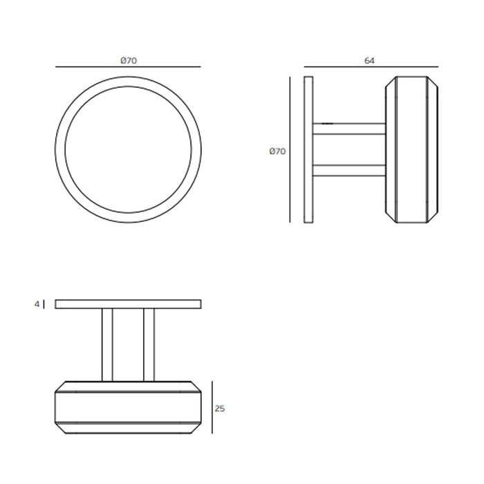 JNF Architectural Hardware JNF GATE COLLECTION vaste deurknop – Zwart PVD