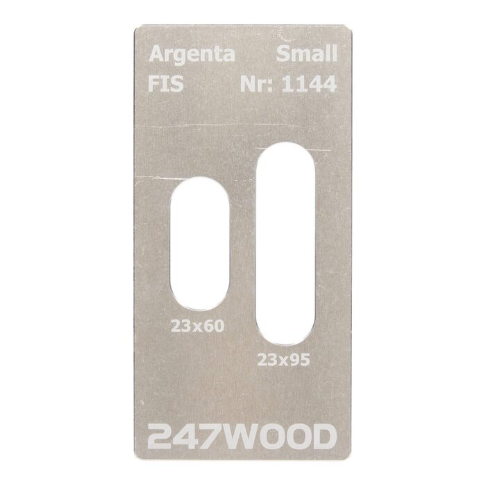 247WOOD Plaque d'insertion de gabarit de fraisage 247WOOD FIS pour charnières Argenta Small – 95 × 23 mm