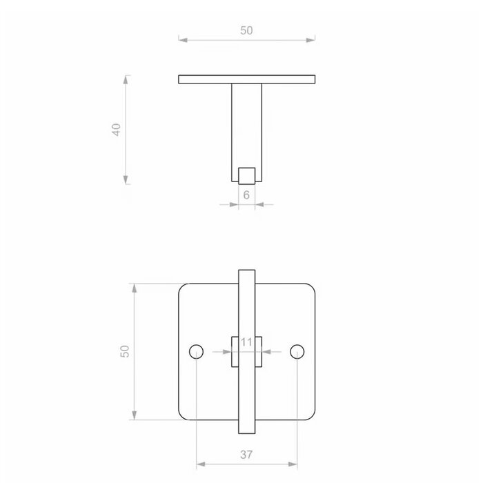 Dauby DAUBY PURE PLUS PTT kapstokhaak – Mat wit brons (WBS) – 50 mm