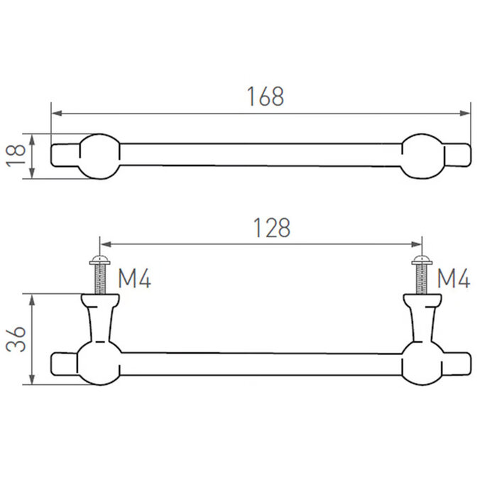 Dauby DAUBY CDF CHDF Möbelgriff – Schwarz (N) – CC 128 mm