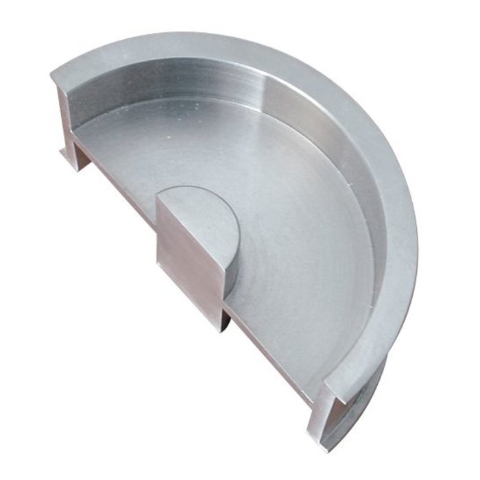 HDD Schuifdeurkom halve maan uit massief RVS 43 mm per stuk