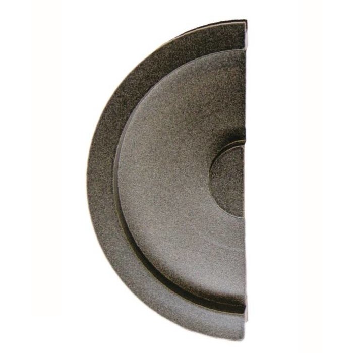 HDD Schuifdeurkom halve maan massief RVS 43 mm ijzer per stuk