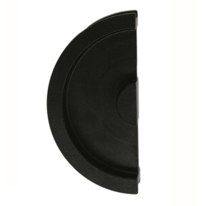 HDD Schiebetürschüssel Halbmond Edelstahl massiv 40 mm schwarz je