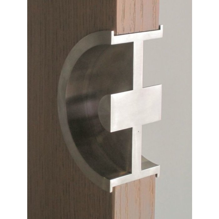 HDD Schiebetürschüssel Halbmond Edelstahl massiv 40 mm Rost je