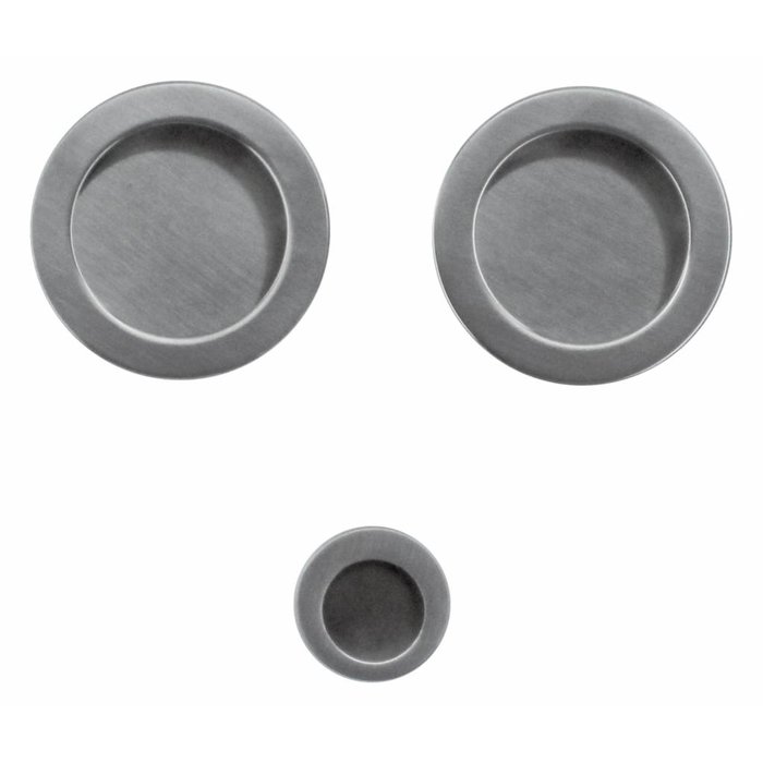 HDD Sliding door bowl FRA round per set stainless steel look