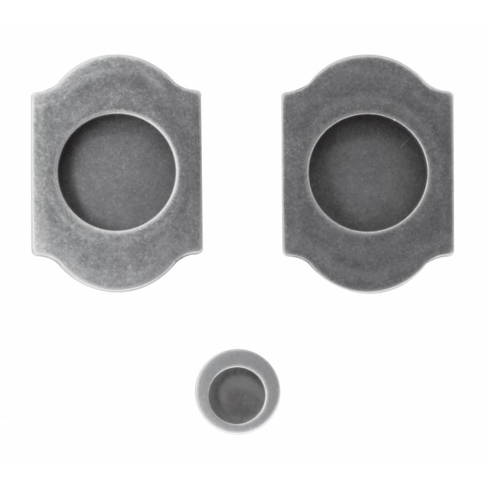 HDD Retro schuifdeurkom Carre Old silver per set