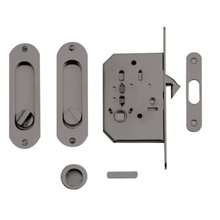 HDD Sliding door bowl FRA oval per set stainless steel look with lock