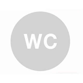 HDD Verre rond picto mot WC 198mm épaisseur 4mm