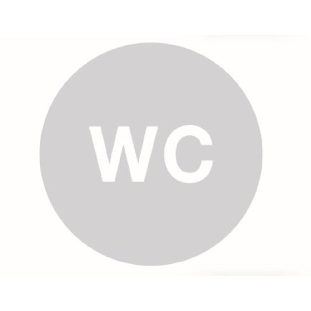 Glas rond picto woord WC 198mm dikte 4mm