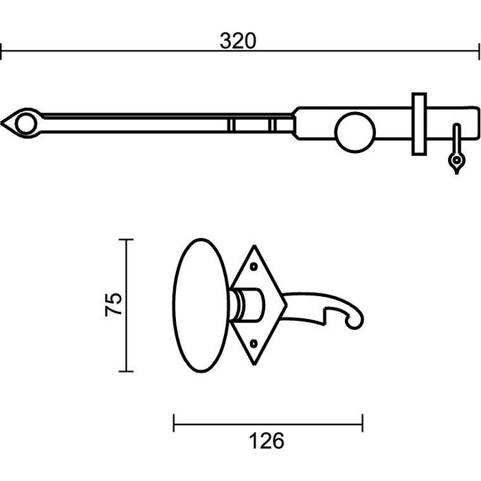 HDD Deurkruk Klinkespel ijzer