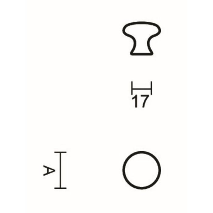 HDD Witte meubelgreep porselein met bloem  25 mm